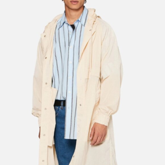 BNWT SS19 AMI OFF WHITE LONG HOODED WINDBREAKER S - Picture 1 of 11
